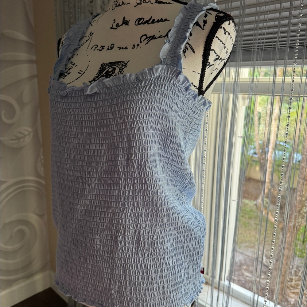 Tommy Hilfiger Light Blue Smocked tanked top